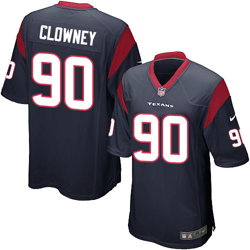 Texans #90 Jadeveon Clowney Navy Blue Team Color Stitched Game Nike Jersey