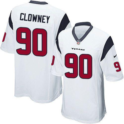 Texans #90 Jadeveon Clowney White Stitched Game Nike Jersey