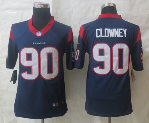 Texans #90 Jadeveon Clowney Navy Blue Team Color Stitched Limited Nike Jersey