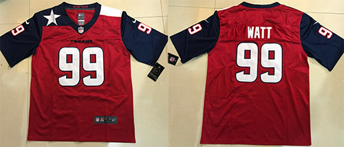 Texans #99 J.J. Watt Red Limited Stitched Jersey