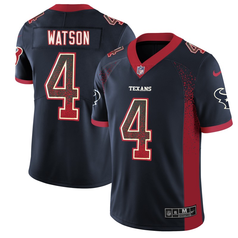 Texans #4 Deshaun Watson Navy 2018 Drift Fashion Color Rush Limited Stitched Jersey