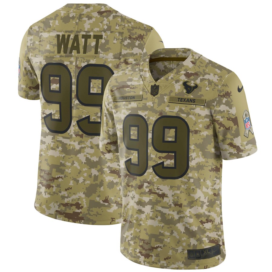 Texans #99 J.J. Watt 2018 Camo Salute To Service Limited Stitched Jersey
