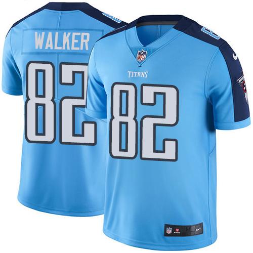 Titans #82 Delanie Walker Light Blue Stitched Limited Rush Nike Jersey