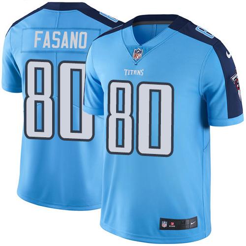 Titans #80 Anthony Fasano Light Blue Stitched Limited Rush Nike Jersey