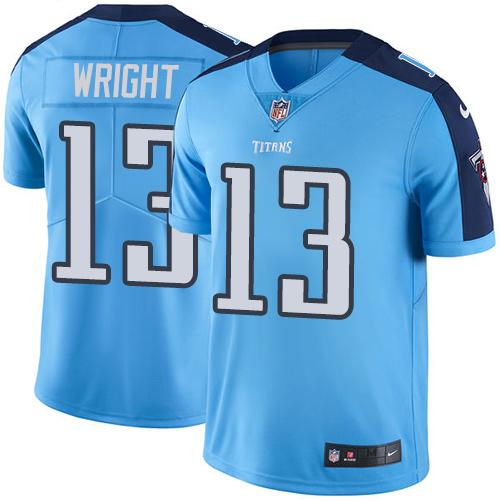Titans #13 Kendall Wright Light Blue Stitched Limited Rush Nike Jersey