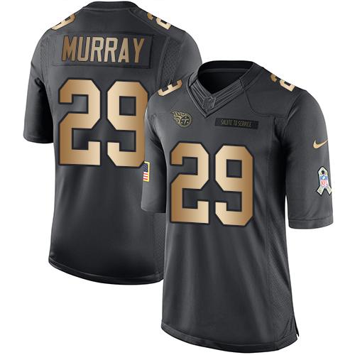 Titans #29 DeMarco Murray Black Stitched Limited Gold Salute To Service Nike Jersey
