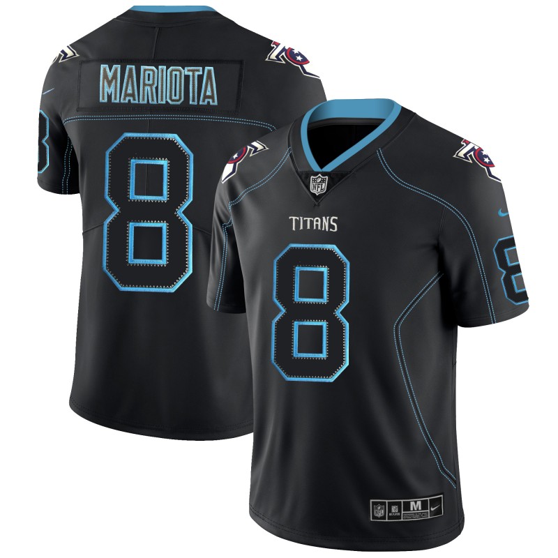 Titans #8 Marcus Mariota 2018 Lights Out Black Color Rush Limited Stitched Jersey