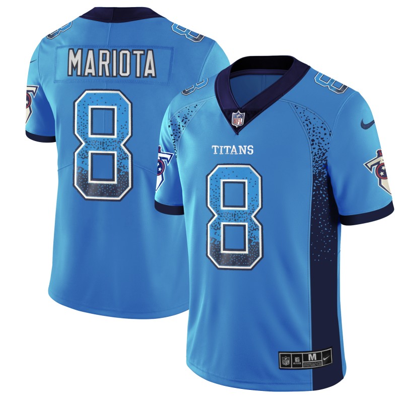 Titans #8 Marcus Mariota Blue 2018 Drift Fashion Color Rush Limited Stitched Jersey