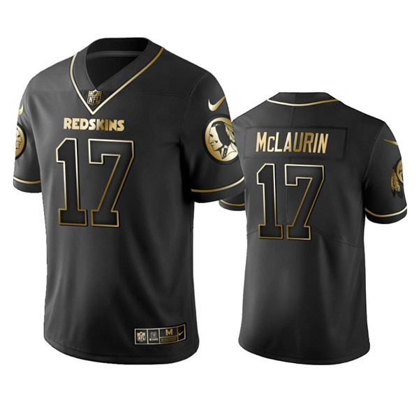 Washington Redskins #17 Terry McLaurin Black Golden Stitched Jersey