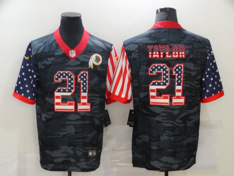 Washington Football Team #21 Sean Taylor 2020 Camo USA Flag Limited Stitched Jersey
