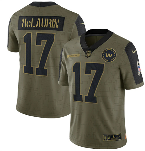 Washington Football Team #17 Terry McLaurin 2021 Olive Salute To Service Limited Stitched Jersey