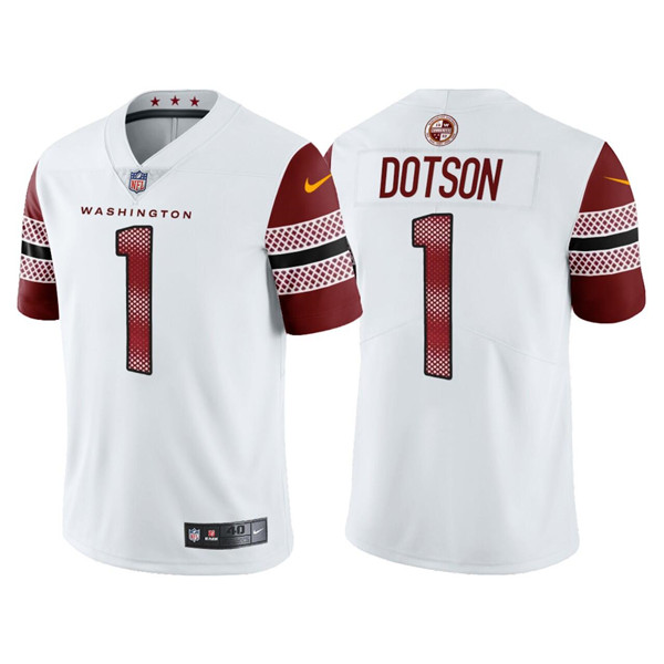 Washington Commanders #1 Jahan Dotson White Vapor Untouchable Stitched Football Jersey
