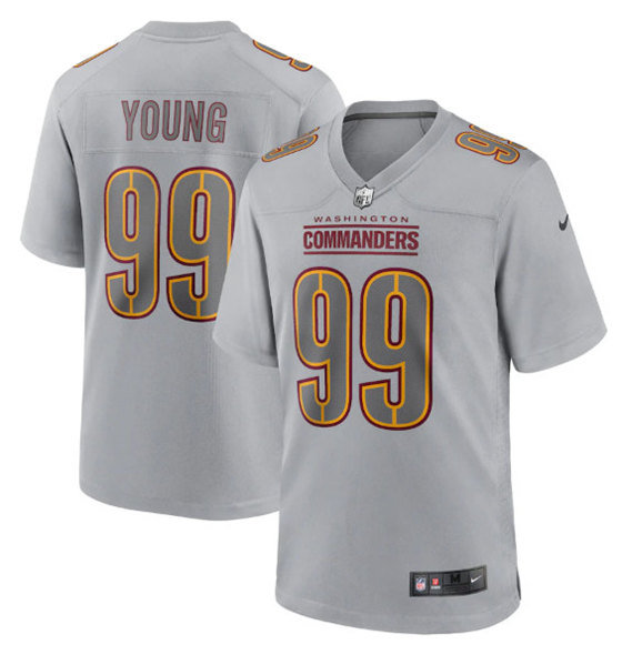 Washington Commanders #99 Chase Young Gray Atmosphere Fashion Stitched Game Jersey