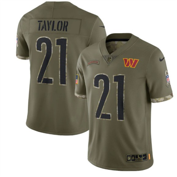 Washington Commanders #21 Sean Taylor 2022 Olive Salute To Service Limited Stitched Jersey