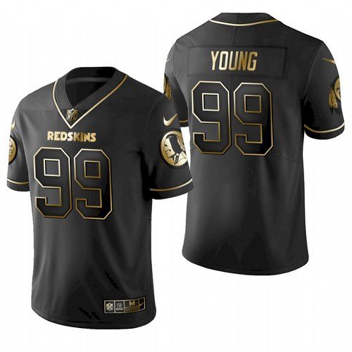 Washington Commanders #99 Chase Young Black Golden Untouchable Limited Stitched Jersey