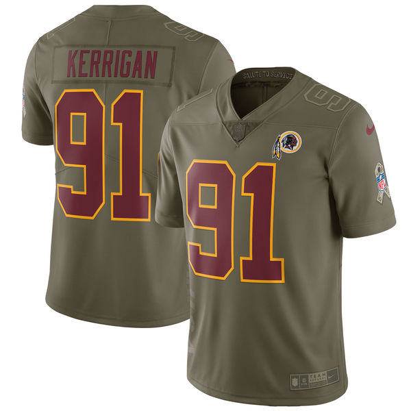 Washington Redskins #91 Ryan Kerrigan Olive Salute To Service Limited Stitched Nike Jersey