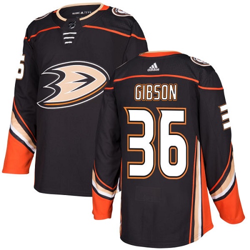 Anaheim Ducks #36 John Gibson Black Stitched Adidas Jersey