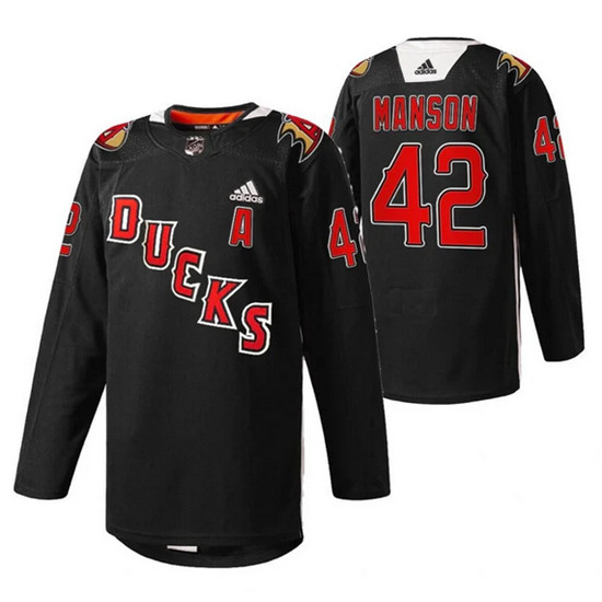Anaheim Ducks #42 Josh Manson 2022 Black Angels Night Stitched Jersey