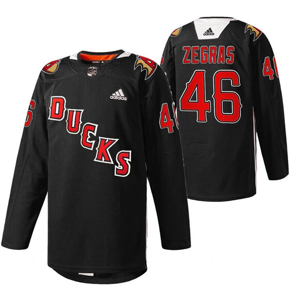 Anaheim Ducks #46 Trevor Zegras 2022 Black Angels Night Stitched Jersey