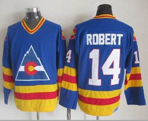 Avalanche #14 Rene Robert Blue CCM Throwback Stitched Jersey