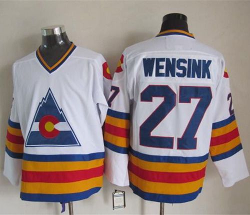 Avalanche #27 John Wensink White CCM Throwback Stitched Jersey