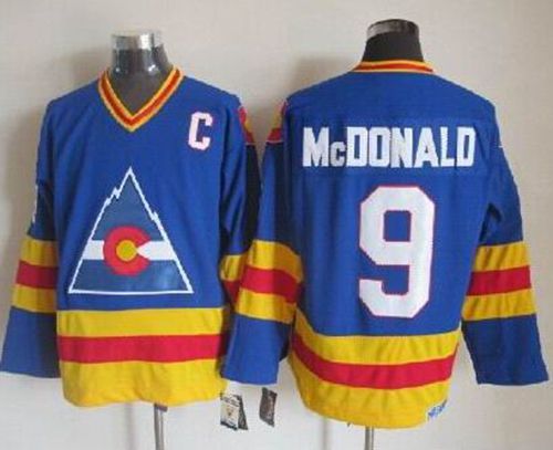 Avalanche #9 Lanny Mcdonald Blue CCM Throwback Stitched Jersey