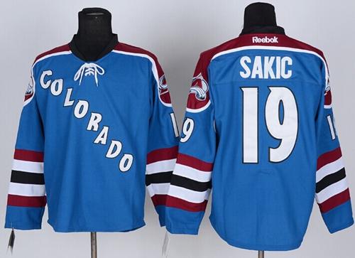Avalanche #19 Joe Sakic Stitched Blue Third Jersey