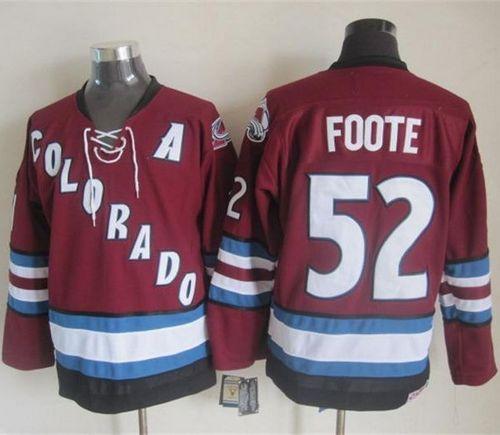 Avalanche #52 Adam Foote Red CCM Throwback Stitched Jersey