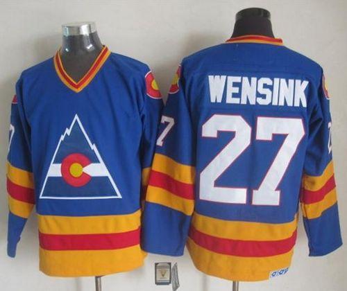 Avalanche #27 John Wensink Blue CCM Throwback Stitched Jersey