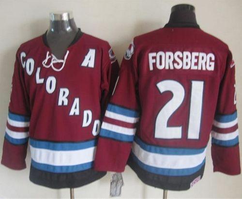 Avalanche #21 Peter Forsberg Red CCM Throwback Stitched Jersey