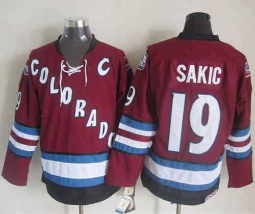 Avalanche #19 Joe Sakic Red CCM Throwback Stitched Jersey