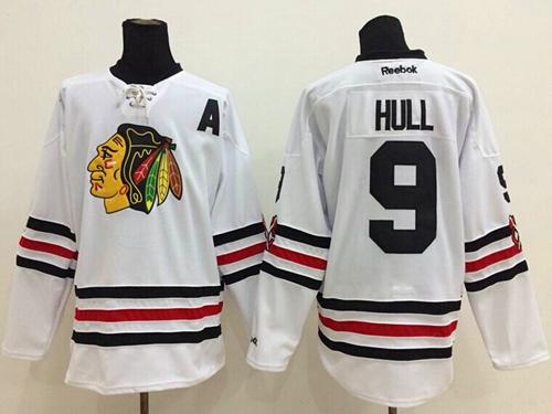 Blackhawks #9 Bobby Hull White 2015 Winter Classic Stitched Jersey