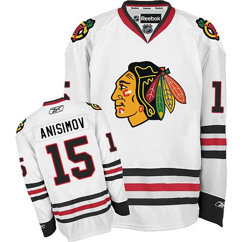 Blackhawks #15 Artem Anisimov White Stitched Jersey