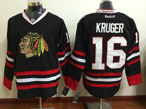 Blackhawks #16 Marcus Kruger Black Stitched Jersey