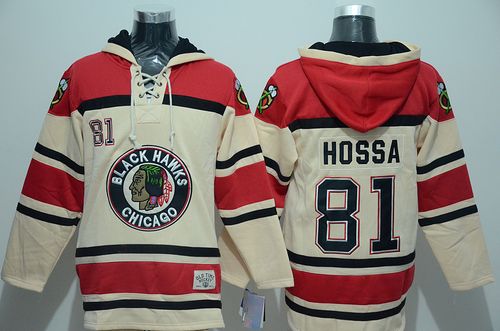 Blackhawks #81 Marian Hossa Gream Sawyer Hooded Sweatshirt Stitched Jersey
