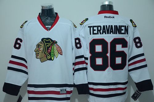 Blackhawks #86 Teuvo Teravainen White Stitched Jersey