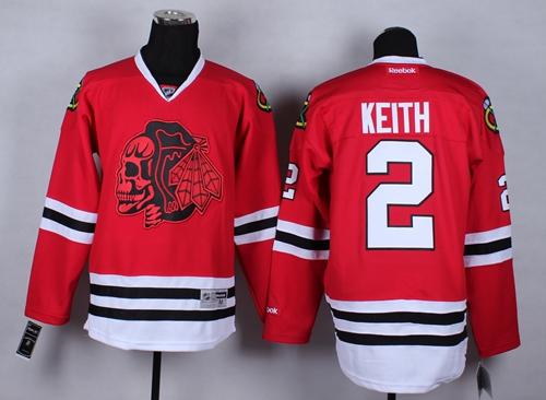 Blackhawks #2 Duncan Keith Red(Red Skull) Stitched Jersey