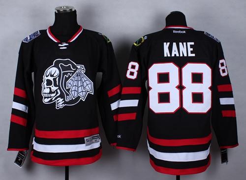 Blackhawks #88 Patrick Kane Black(White Skull) 2014 Stadium Series Stitched Jersey