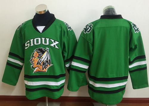Blackhawks Blank Green Sioux Stitched Jersey