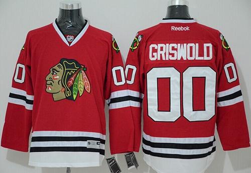 Blackhawks #00 Clark Griswold Red Home Stitched Jersey
