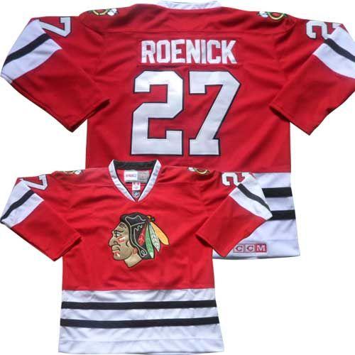 Blackhawks #27 Jeremy Roenick Red CCM Throwback Stitched Jersey