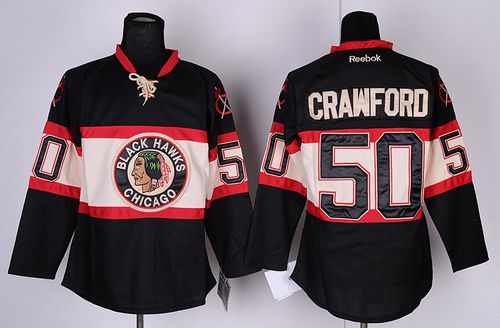 Blackhawks #50 Corey Crawford Black New Third Stitched Jersey