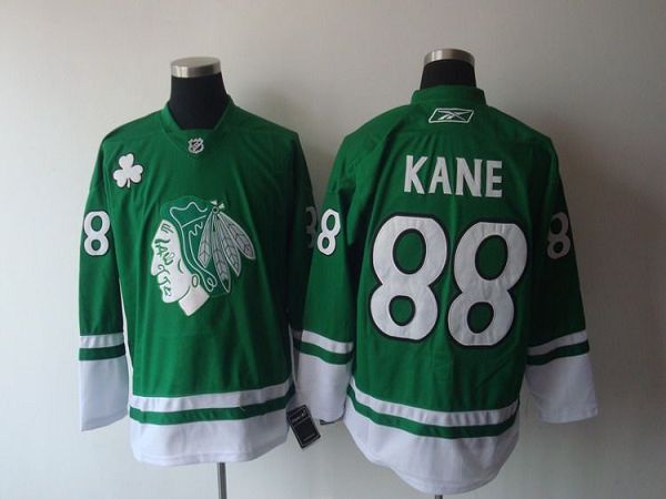 Blackhawks #88 Patrick Kane Green St. Patty's Day Stitched Jersey