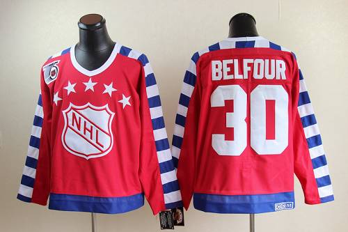Blackhawks #30 ED Belfour Red All Star CCM Throwback 75TH Stitched Jersey