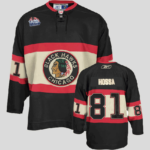 Blackhawks #81 Marian Hossa Winter Classic Stitched Black Jersey