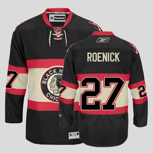 Blackhawks #27Jeremy Roenick Stitched Black New Third Jersey