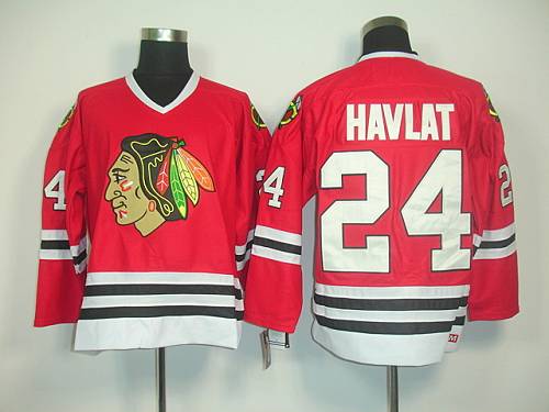 Blackhawks #24 Martin Havlat Red CCM Throwback Stitched Jersey