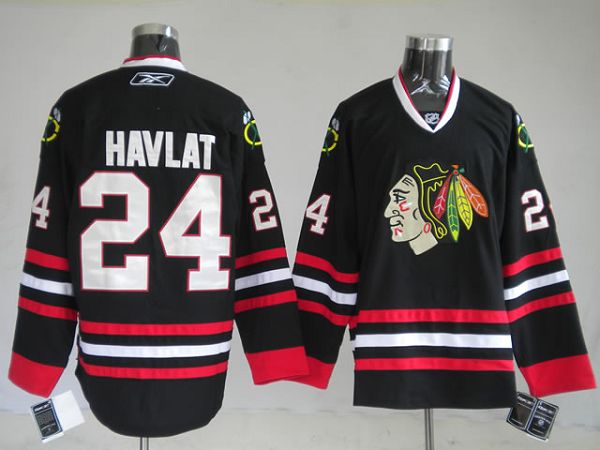 Blackhawks #24 Martin Havlat Stitched Black Jersey