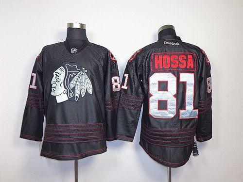 Blackhawks #81 Marian Hossa Black Accelerator Stitched Jersey