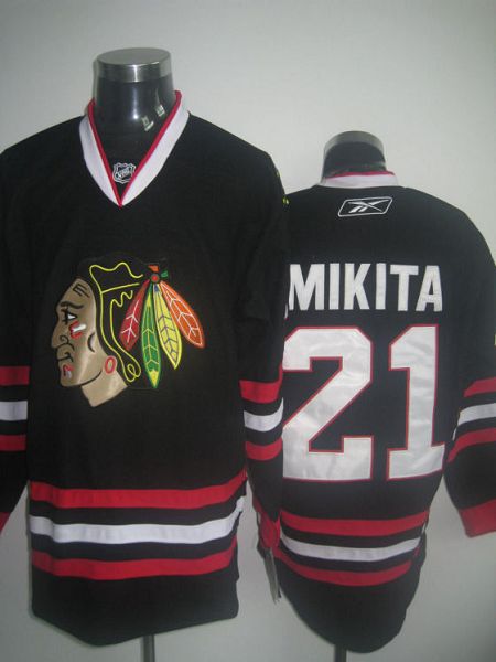 Blackhawks #21 Stan Mikita Stitched Black Jersey